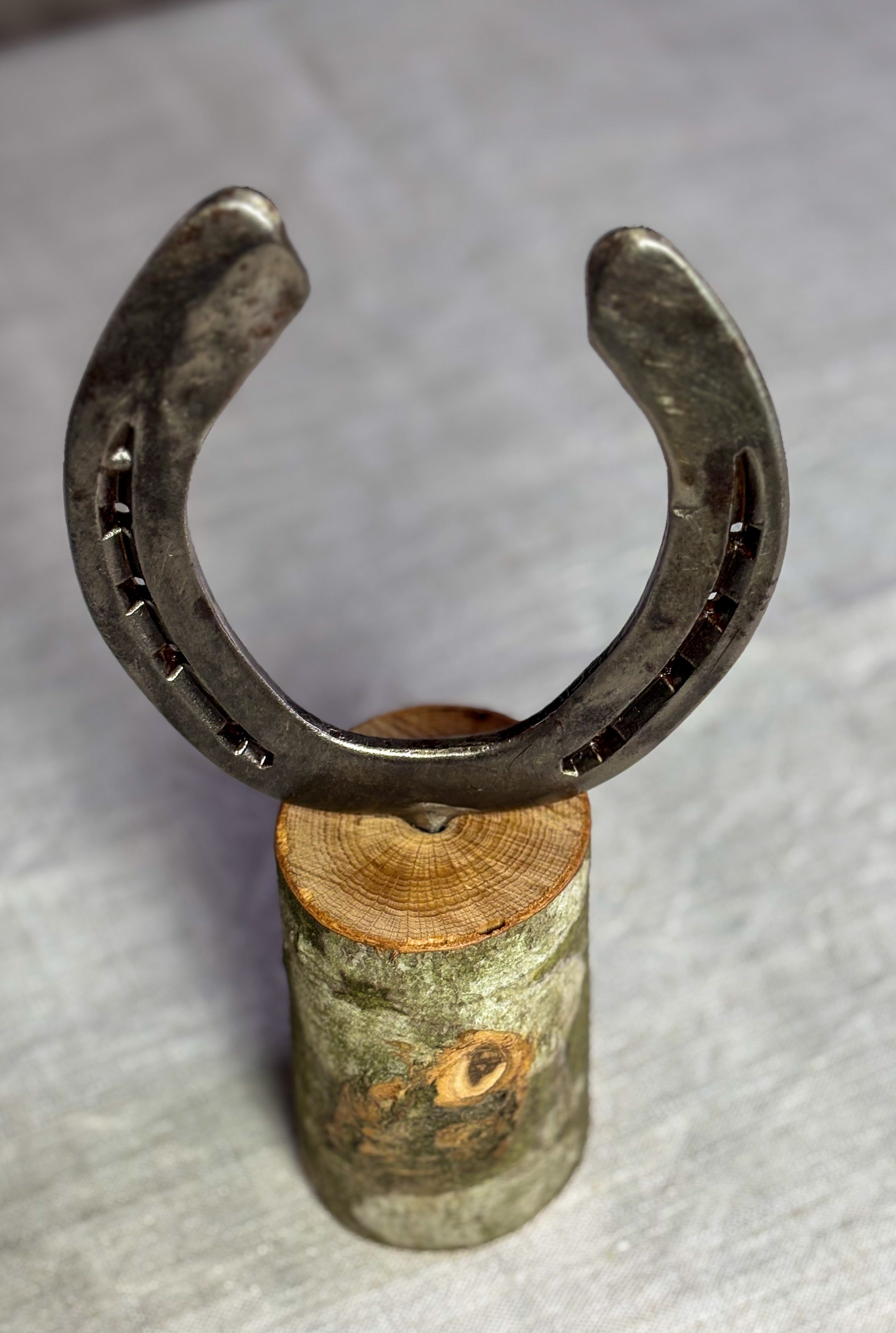 Glücksbringer Hufeisen auf Holz