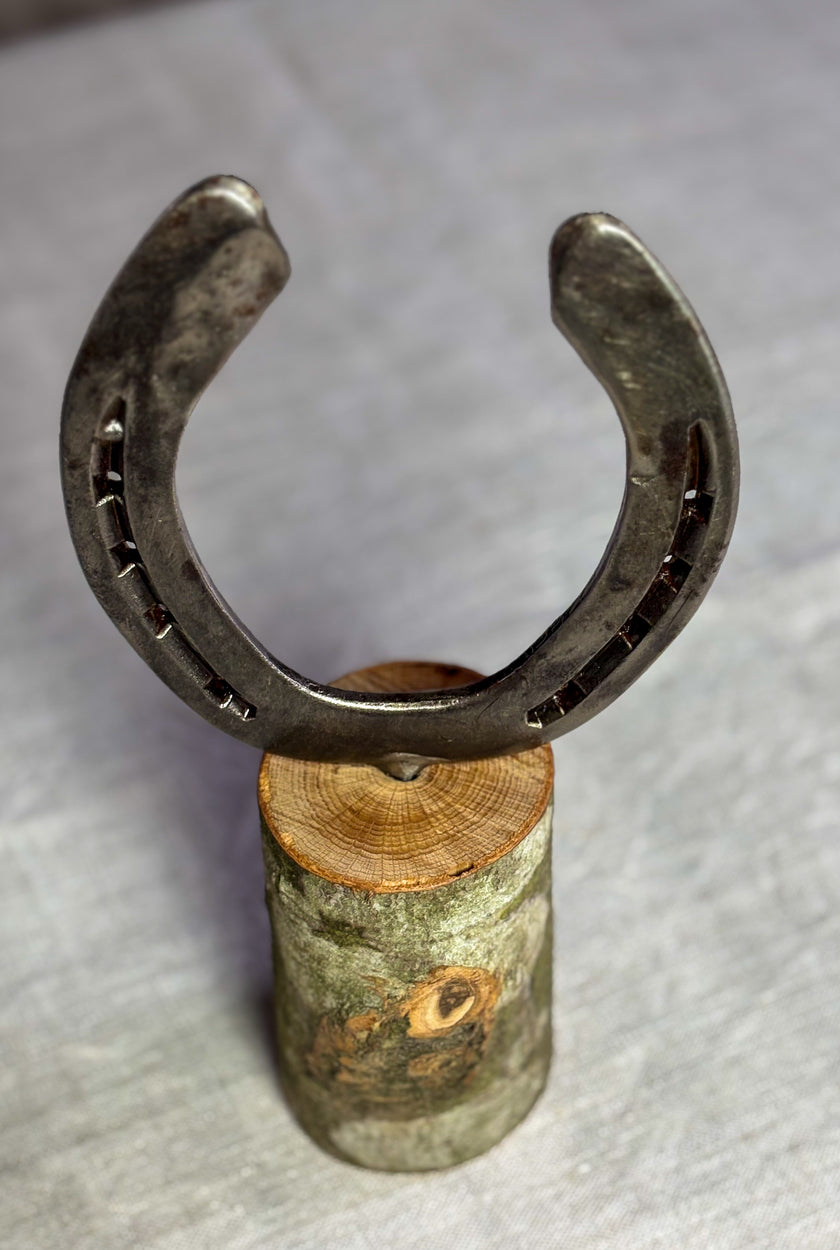 Glücksbringer Hufeisen auf Holz