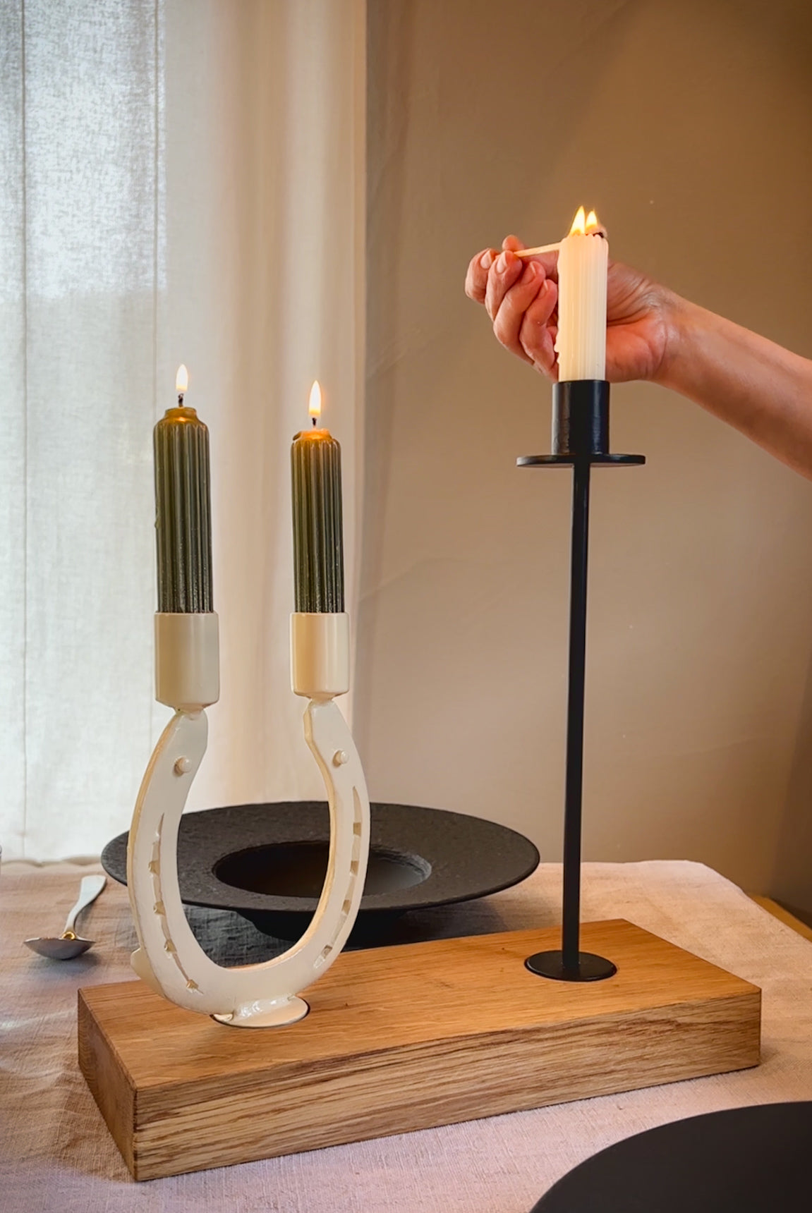 Baukasten Modul - Kerzenständer Hufeisen Duo #2